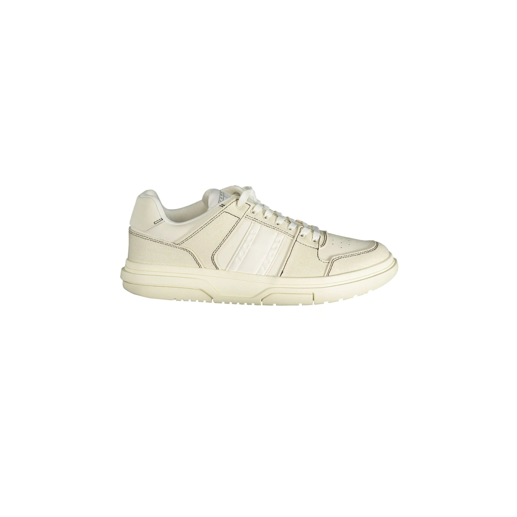 TOMMY HILFIGER Scarpe Sneakers Uomo Bianche con Dettagli a Contrasto Bianco - foto prodotto